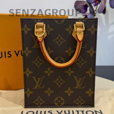 Louis Vuitton Petit Sac Plat Mini Tote Bag Monogram Crossbody for Women