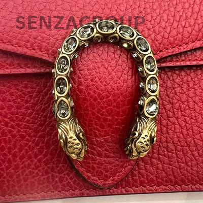 Gucci Dionysus Mini Red Silver Chain Shoulder Crossbody Bag