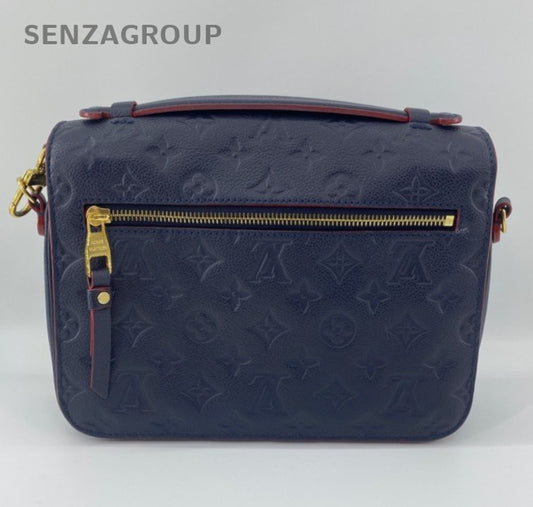 Louis Vuitton Monogram Calfskin Shoulder Bag Crossbody Blue Red Gold Women