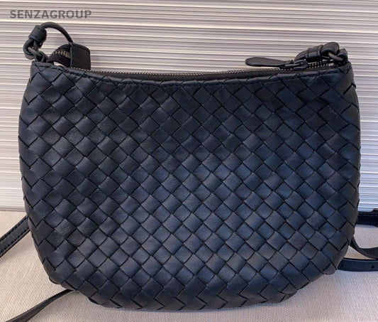 Bottega Veneta PM Intrecciato Shoulder Crossbody Bag Black Women