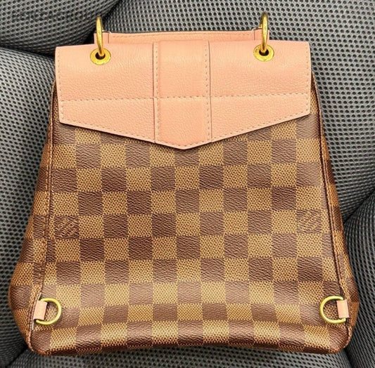 Louis Vuitton Clapton Backpack Pink Brown Gold Used Women Classic Designer