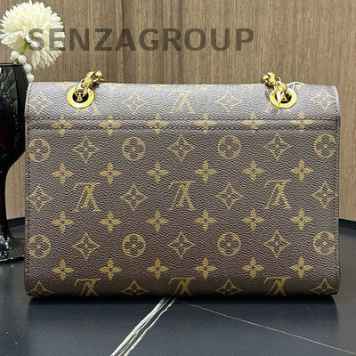 Louis Vuitton Victoria Monogram Red Chain Crossbody Bag Women
