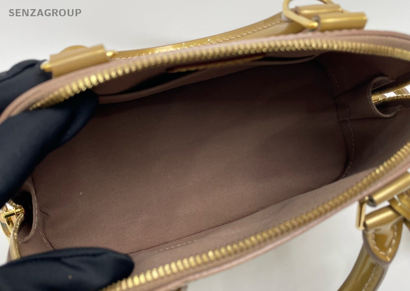Louis Vuitton Alma Top Handle Shoulder Crossbody Bag Gold Yellow Women