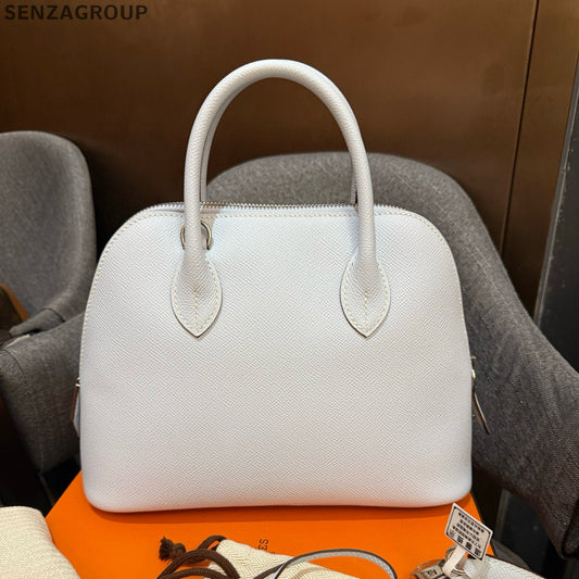 Hermès Bolide 25 Bag White Silver Hardware Classic Women's Handbag