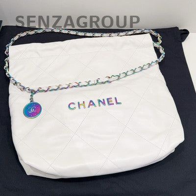 Chanel 22 Bag Tote Small White Quilted Chain Shoulder Bag