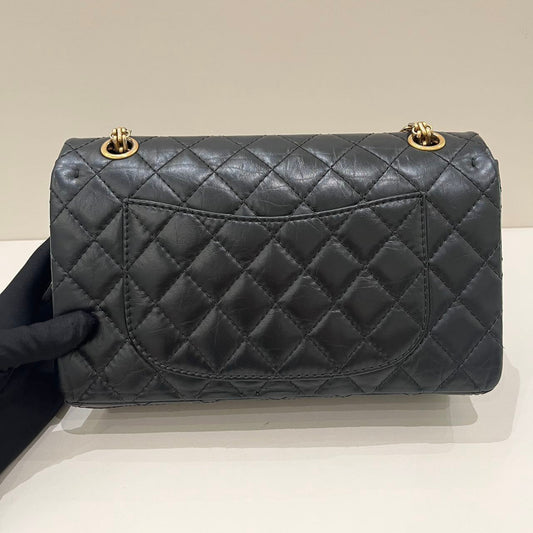 Chanel Black Gold Small Chain Shoulder Bag Quilted Classic Women