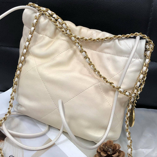 Chanel 22 Bag Mini Calfskin Gold Chain Crossbody Shoulder Bag Women Classic