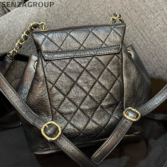 Chanel Black Caviar Duma Backpack Small Quilted Classic Women's Bag