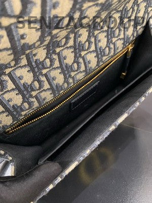 Dior Montaigne 30 Oblique Chain Shoulder Crossbody Bag Black Gold