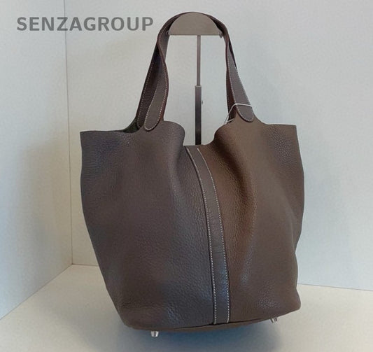 Hermes Picotin26 Top Handle Bag Shoulder Bag Gray Silver Unisex Adults Classic