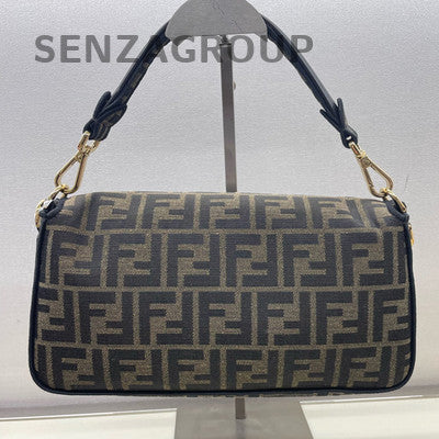 Fendi Medium Black Gold Tote Shoulder Bag - Classic Fashion Women
