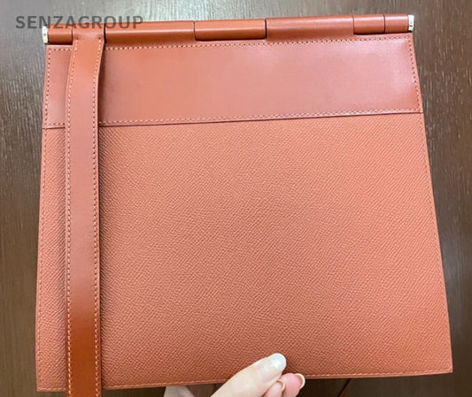 Hermes Sacabar Shoulder Bag Orange Silver Used Women Classic