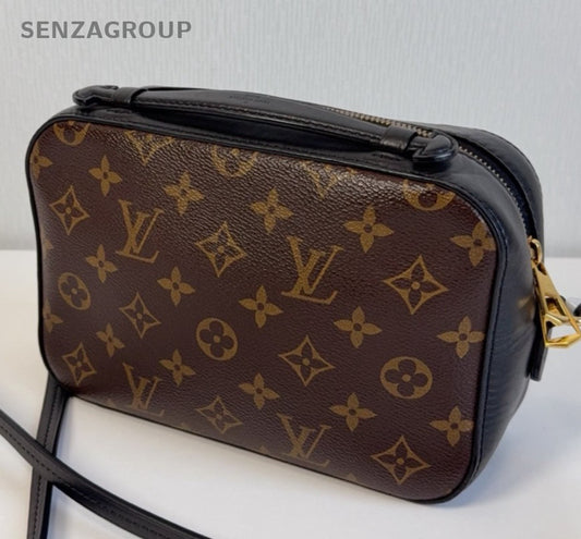Louis Vuitton Saintonge Monogram Calfskin Crossbody Brown Gold Women Classic
