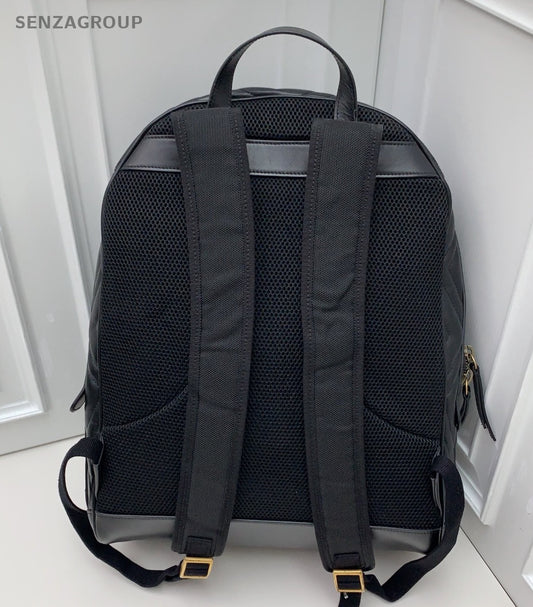Gucci Backpack Calfskin Black Gold Unisex Adults Classic