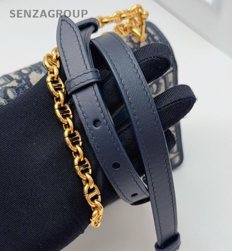 Christian Dior miss Caro Monogram Canvas Shoulder Crossbody Bag Women Blue