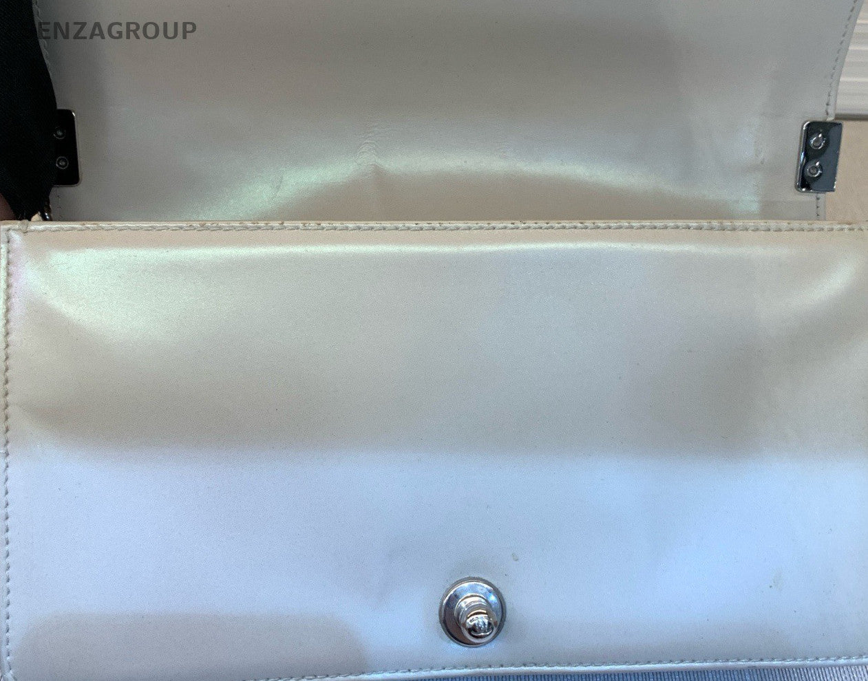 Chanel 16 Leboy Vintage Chain Shoulder Bag White Silver Women Classic