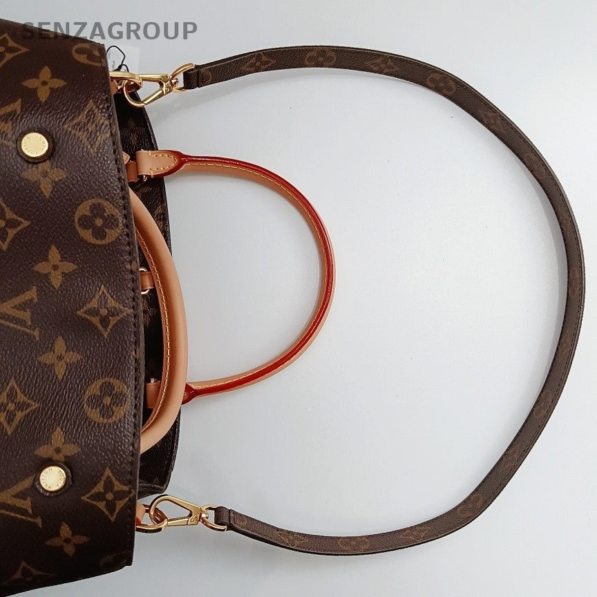 Louis Vuitton Montaigne MM Monogram Top Handle Bag Crossbody Brown Women Classic