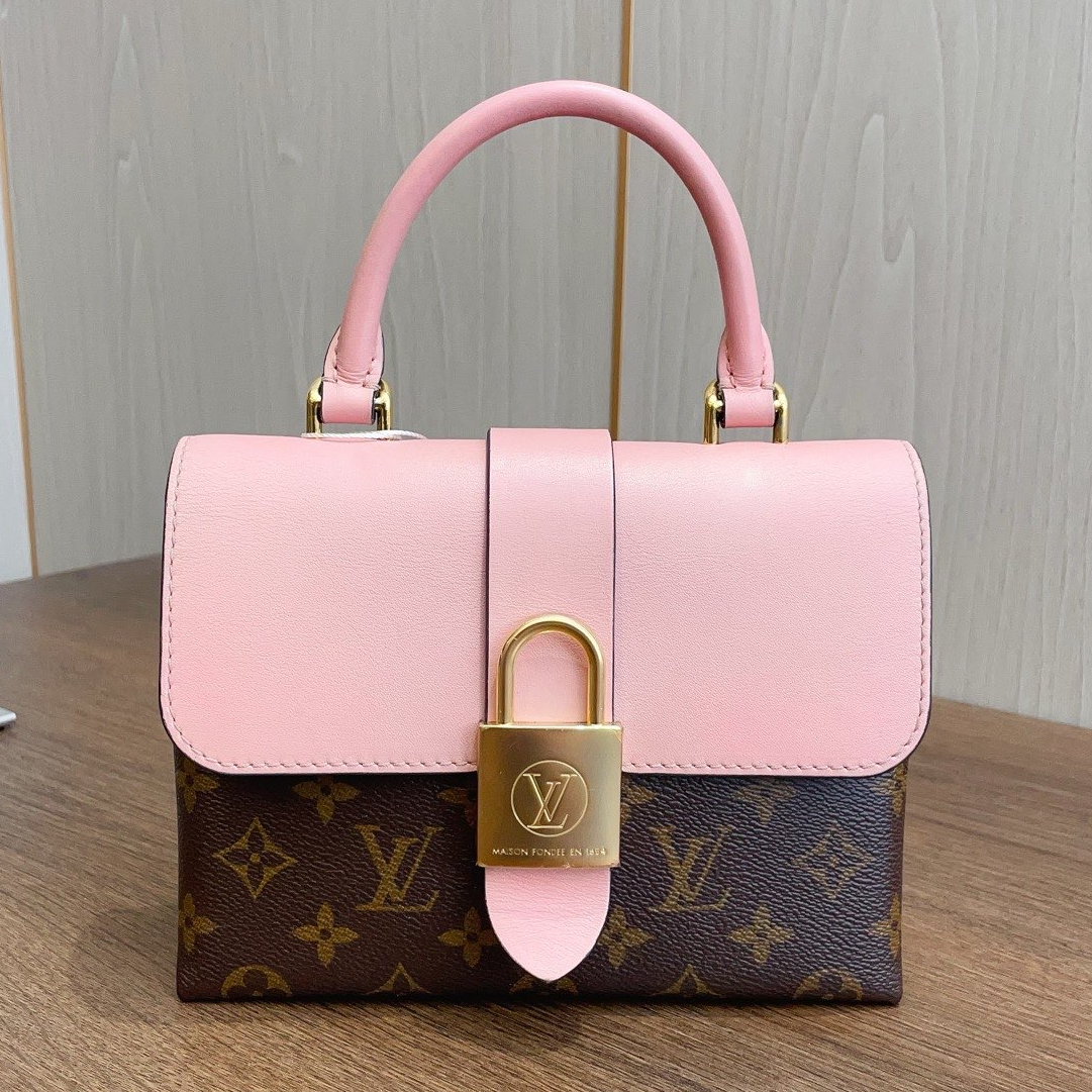 Louis Vuitton Locky BB Locking Handbag Daily Casual Pink Monogram