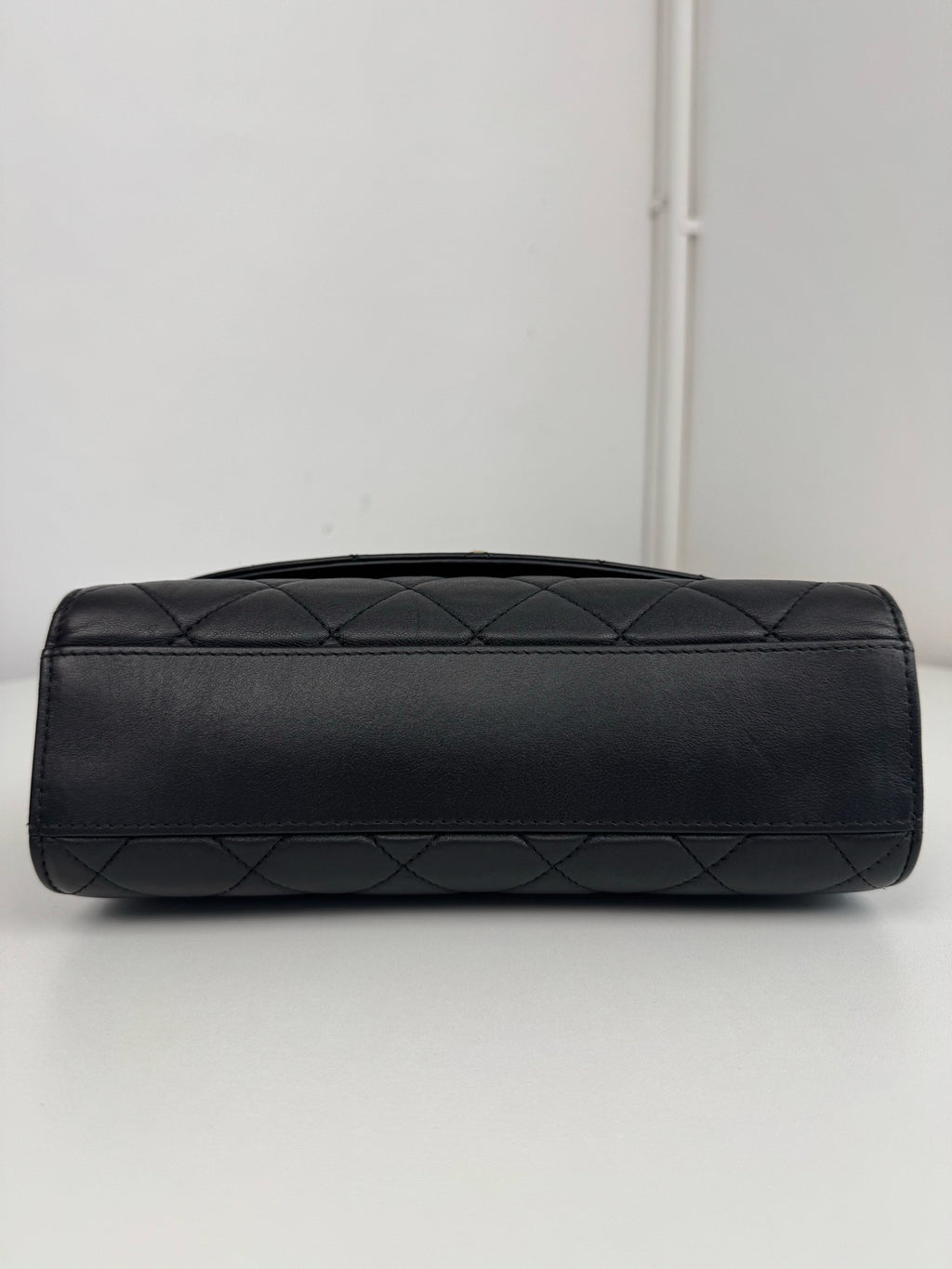 Chanel Kelly Black Quilted Leather Top Handle Crossbody Flap Bag Gold Hardware