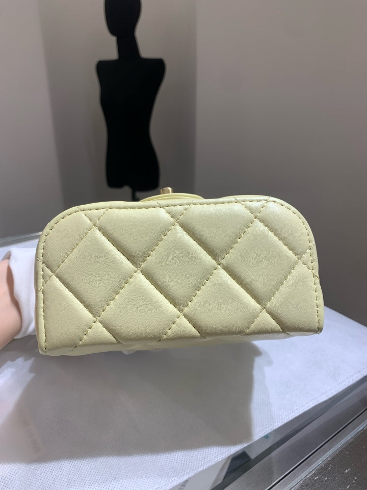 Chanel 23S Mini Top Handle Bag in Light Yellow with Gold Hardware – 2023