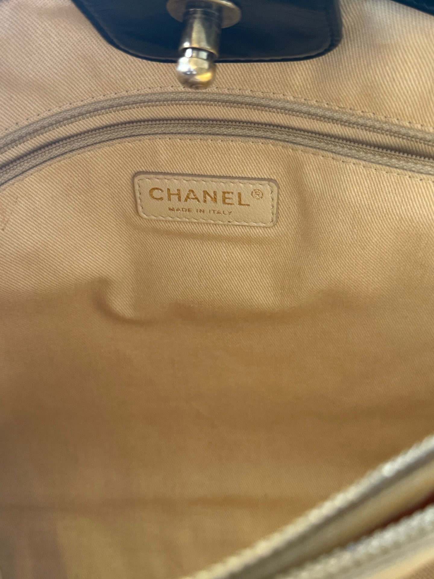 Authentic Chanel Leboy Tote Oil Wax Chain Top Handle Shoulder Bag Black GHD