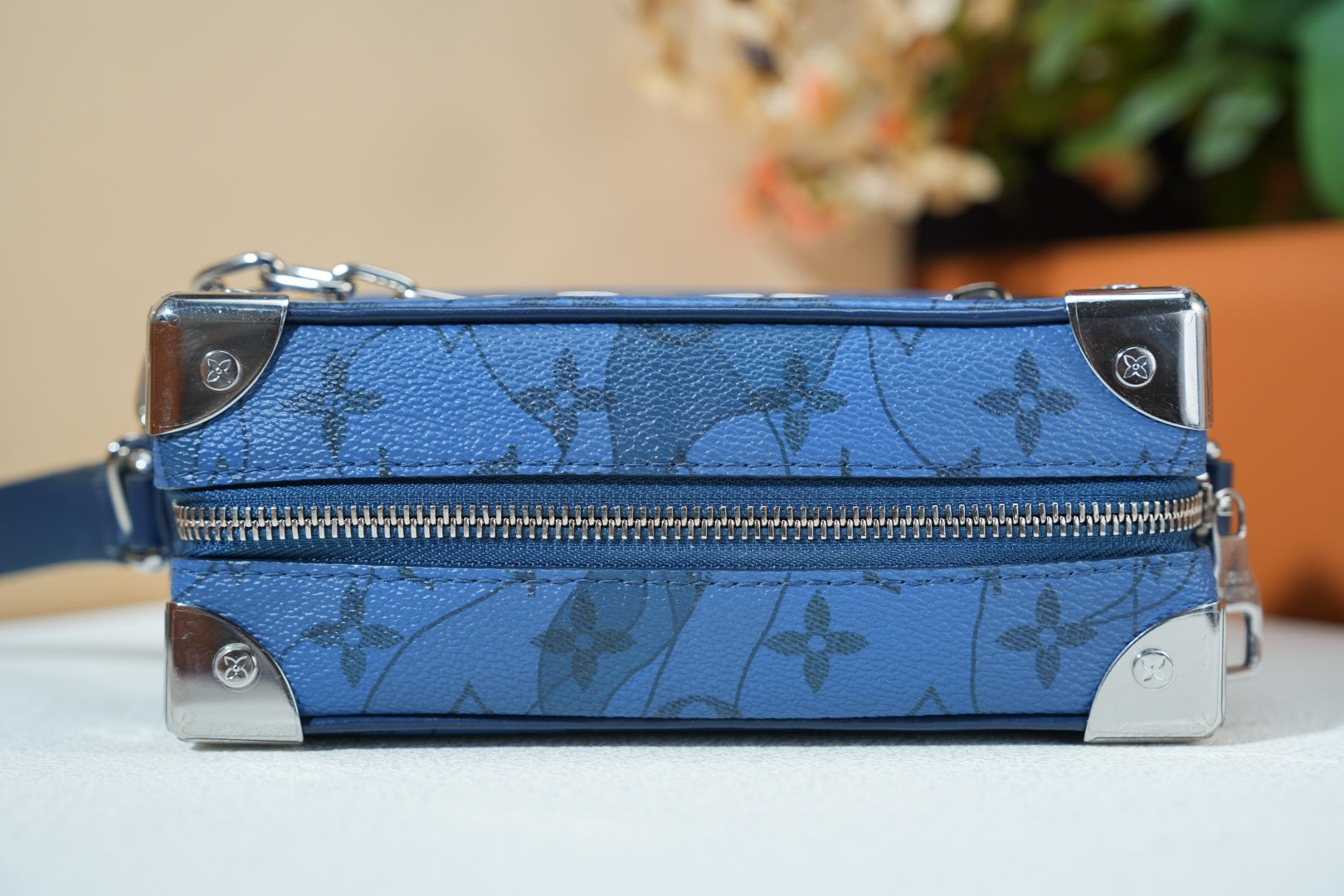 Louis Vuitton Soft Trunk Monogram Blue Crossbody Chip Version Shw Excellent