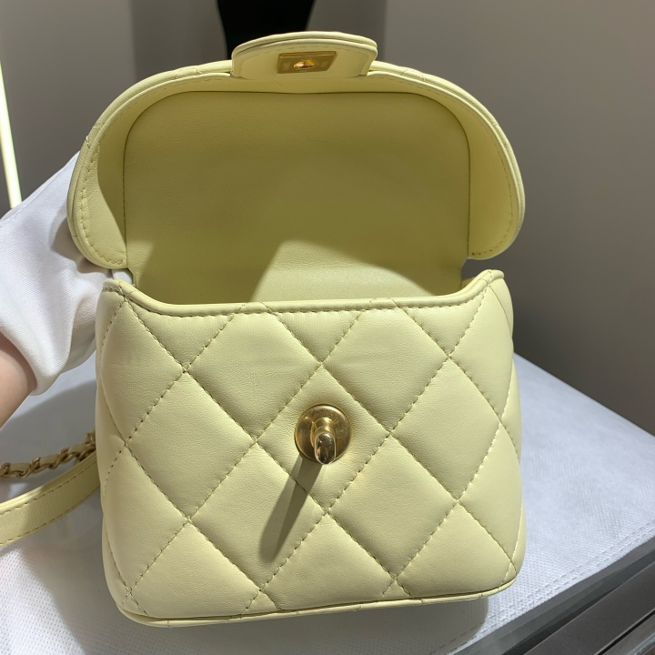 Chanel 23S Mini Top Handle Bag in Light Yellow with Gold Hardware – 2023