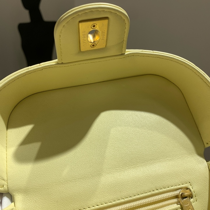 Chanel 23S Mini Top Handle Bag in Light Yellow with Gold Hardware – 2023