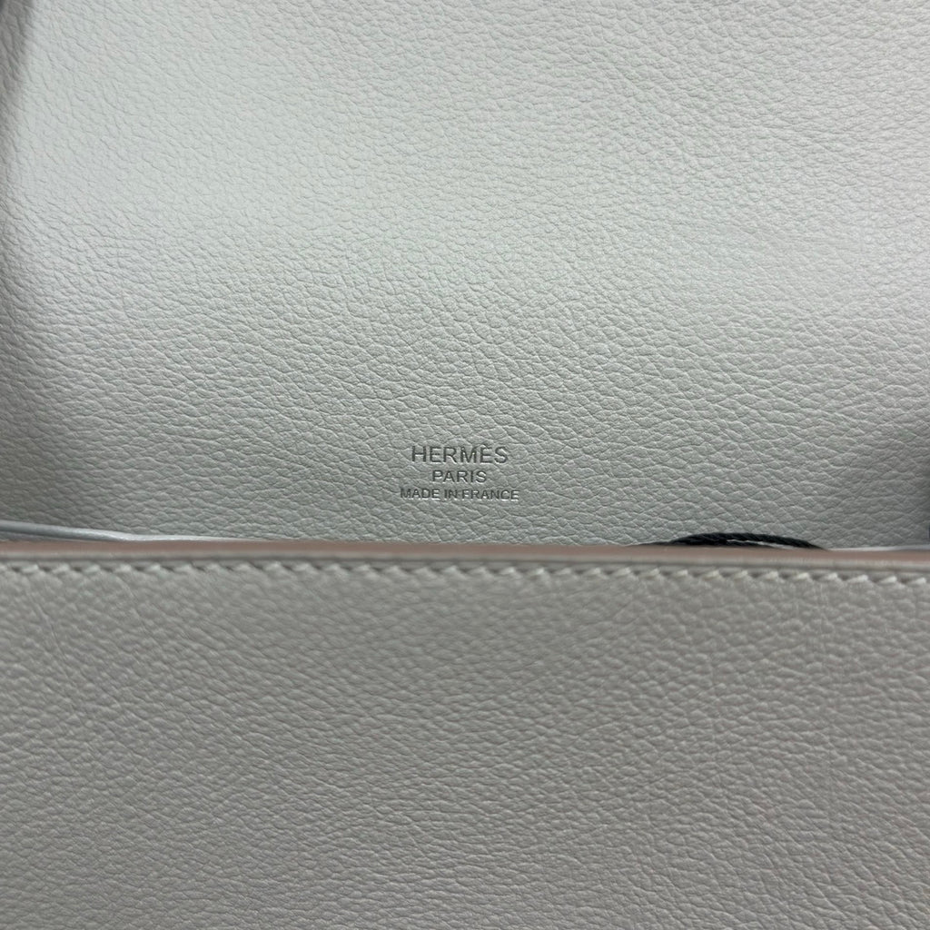 Hermes Roulis19 Evercolor Shoulder Bag Crossbody White Silver Women Classic