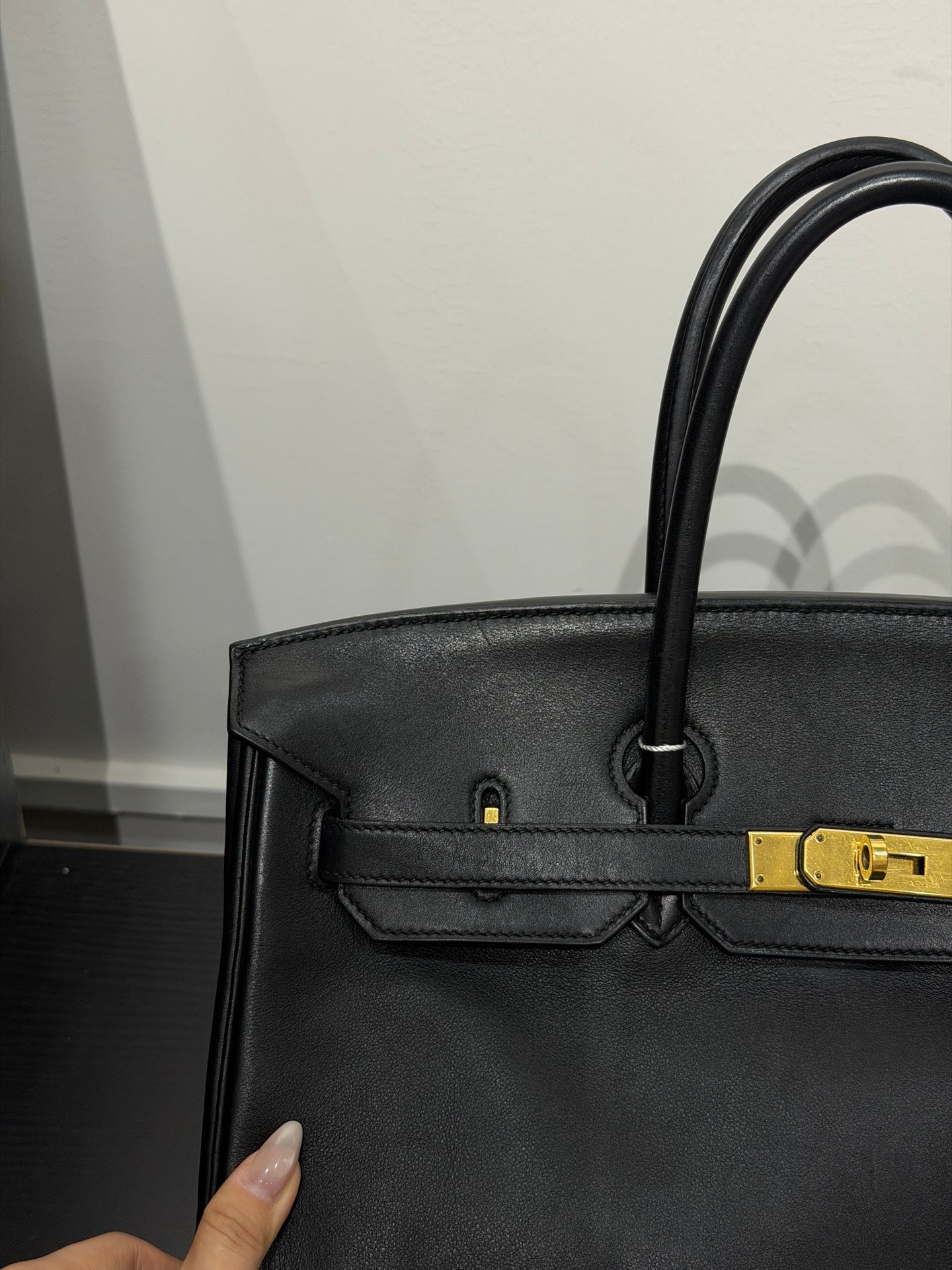 Hermès Birkin 35 in Black Evergrain Leather with Gold Hardware - Stamp L
