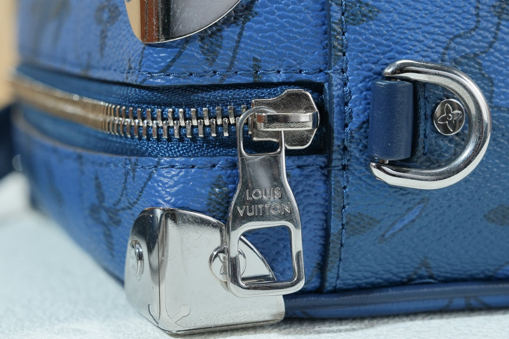 Louis Vuitton Soft Trunk Monogram Blue Crossbody Chip Version Shw Excellent