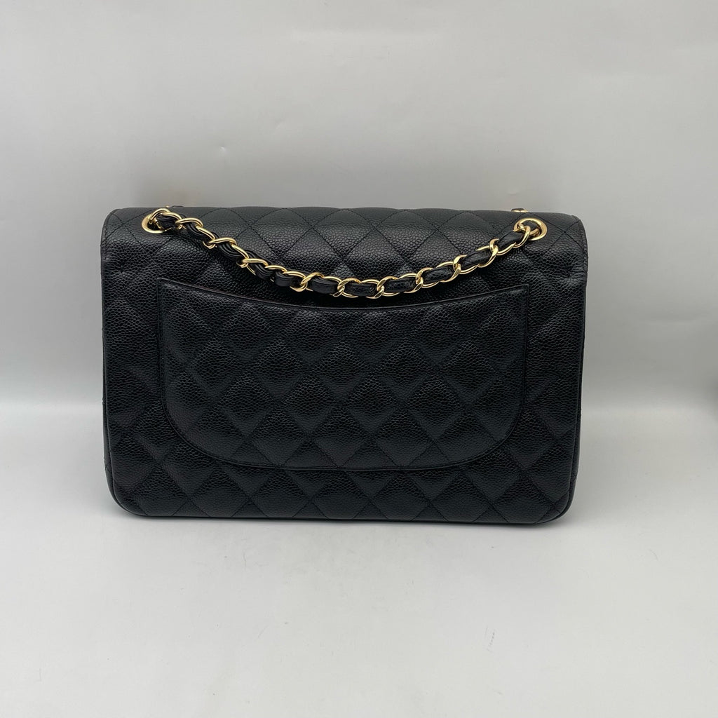 Chanel Classic Jumbo Double Flap Bag Black Caviar GHW (24-Series) - Pre-Owned
