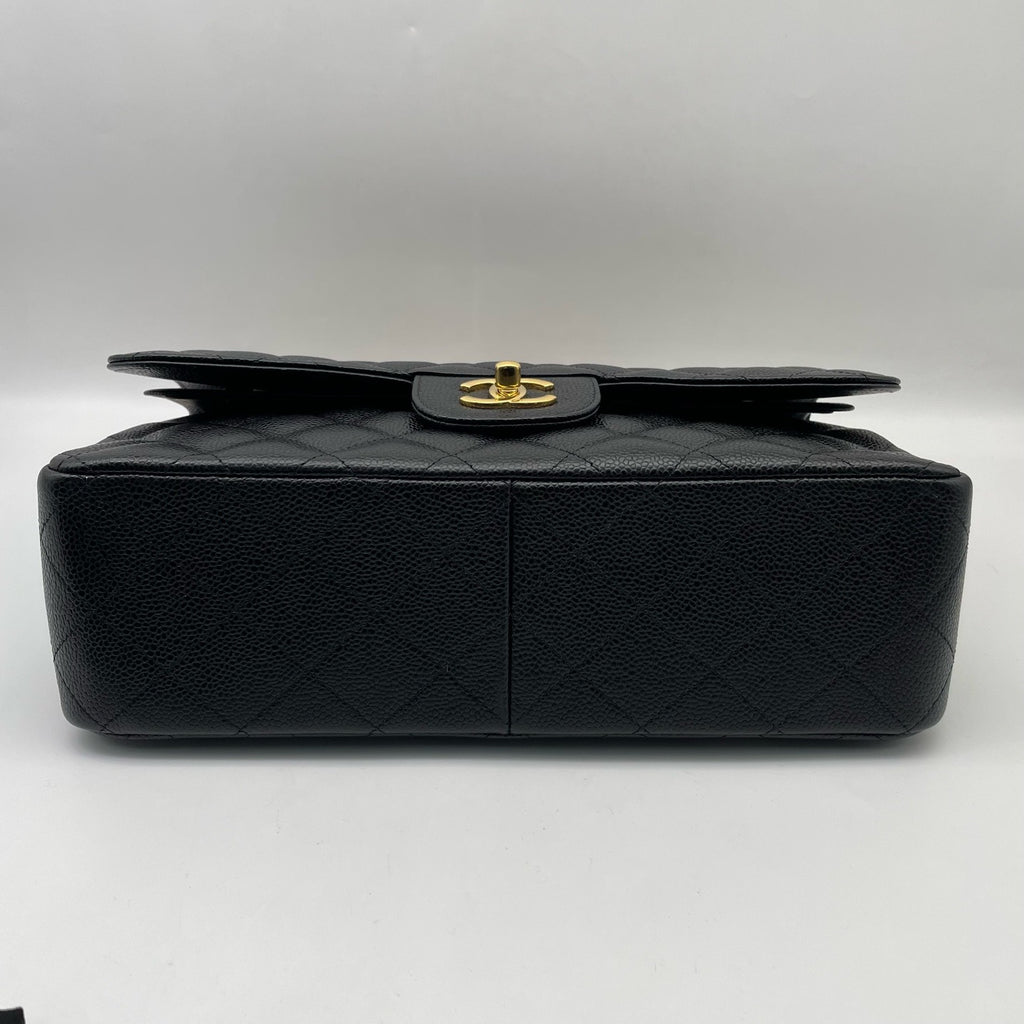 Chanel Classic Jumbo Double Flap Bag Black Caviar GHW (24-Series) - Pre-Owned
