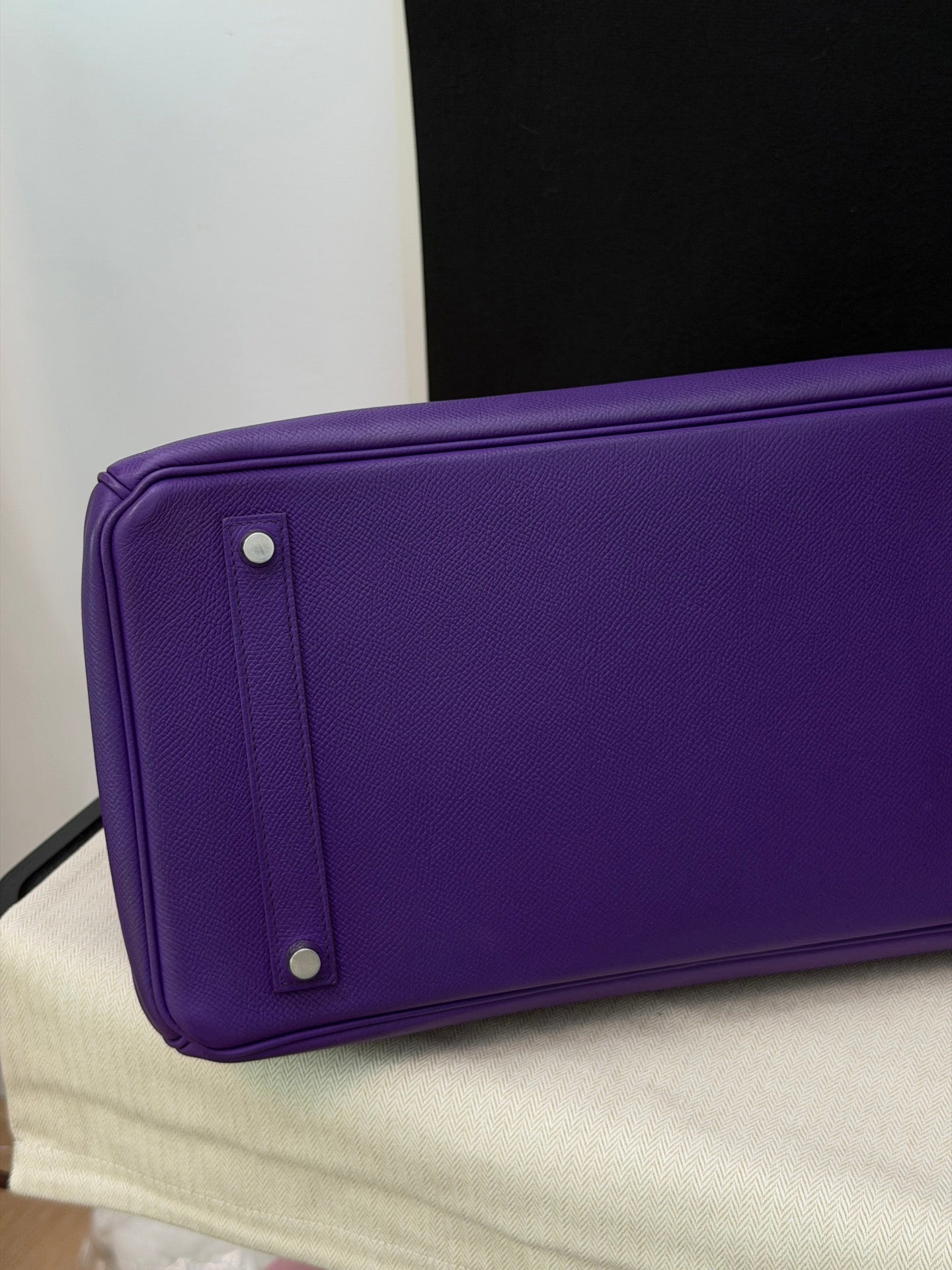 Hermes Birkin35 Epsom Leather Top Handle Bag Purple Classic Fashion Women
