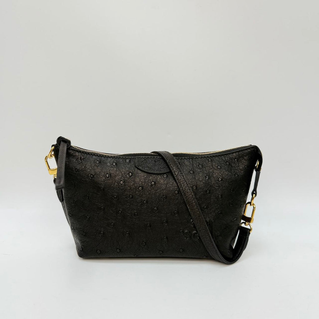 Original Design | High-End Handcrafted Custom Bag-Sail Boat (black Ostrich Leather) - Pre-Owned