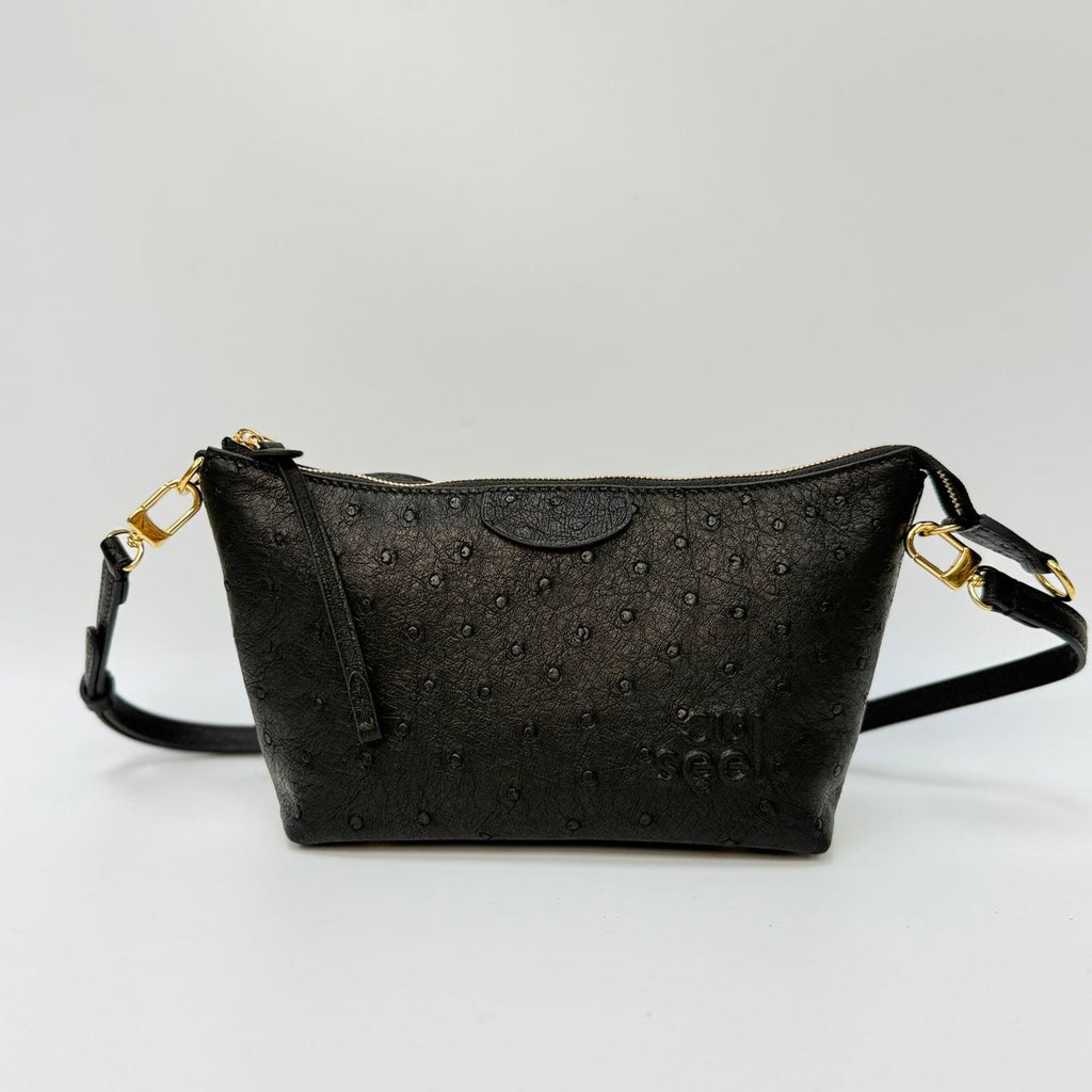 Original Design | High-End Handcrafted Custom Bag-Sail Boat (black Ostrich Leather) - Pre-Owned