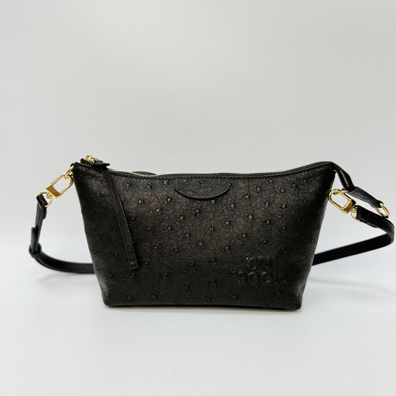 Original Design | High-End Handcrafted Custom Bag-Sail Boat (black Ostrich Leather)