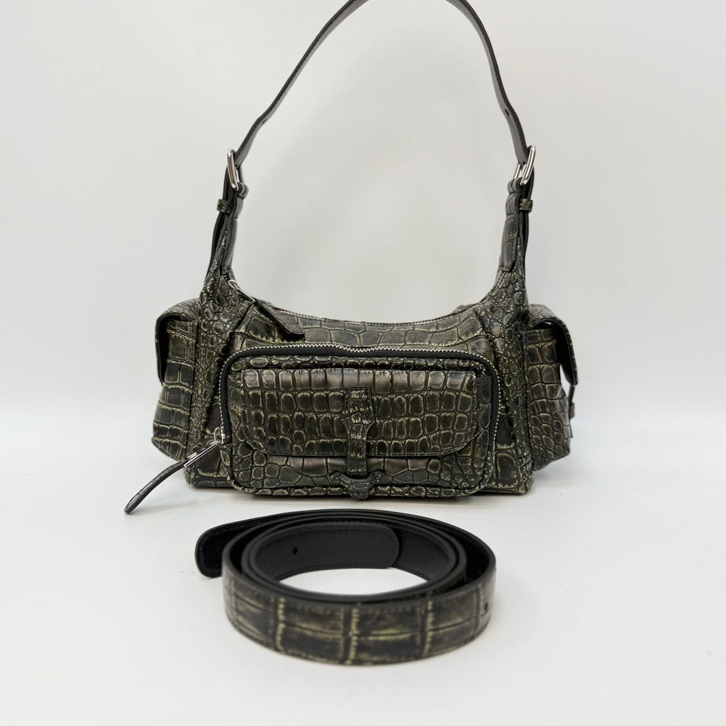 Original Design | High-End Handcrafted Custom Bag-motorcycle Bag（Crocodile Leather） - Pre-Owned