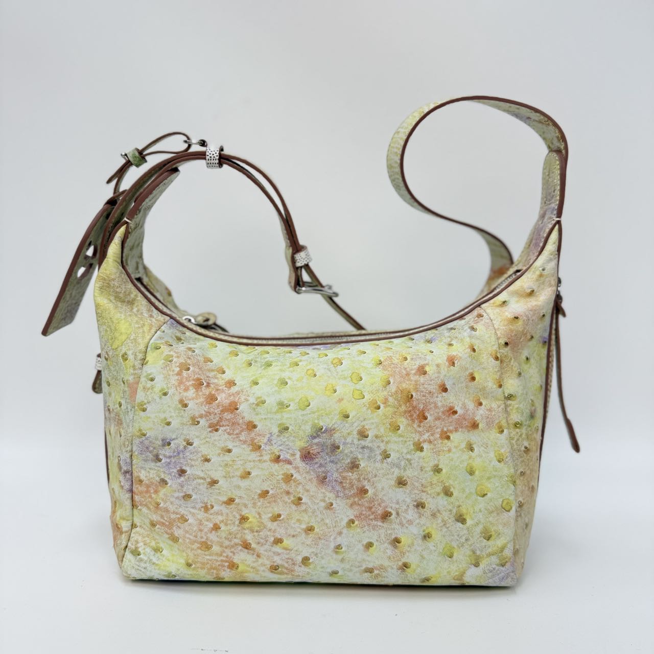 Original Design | High-End Handcrafted Custom Bag-BUBU HOBO(Colored Ostrich Leather)