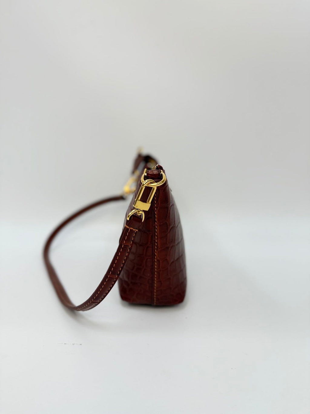 Original Design | High-End Handcrafted Custom Bag-Sail Boat (Brown Crocodile Leather) - Pre-Owned