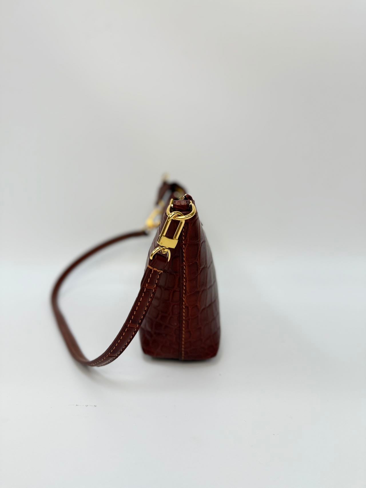 Original Design | High-End Handcrafted Custom Bag-Sail Boat (Brown Crocodile Leather) - Pre-Owned
