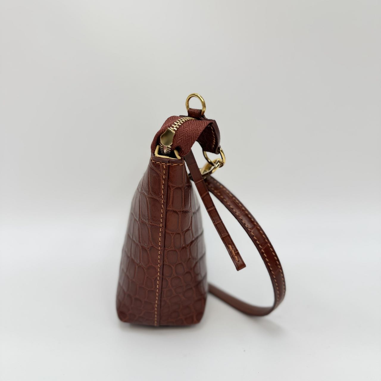 Original Design | High-End Handcrafted Custom Bag-Sail Boat (Brown Crocodile Leather) - Pre-Owned