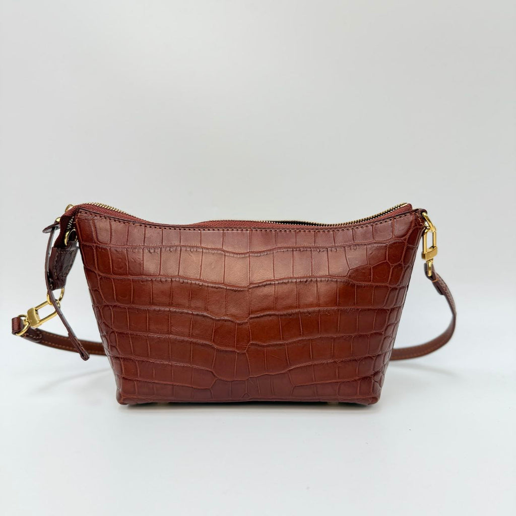 Original Design | High-End Handcrafted Custom Bag-Sail Boat (Brown Crocodile Leather) - Pre-Owned