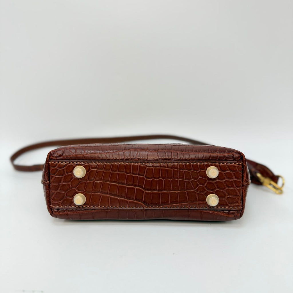 Original Design | High-End Handcrafted Custom Bag-Sail Boat (Brown Crocodile Leather) - Pre-Owned