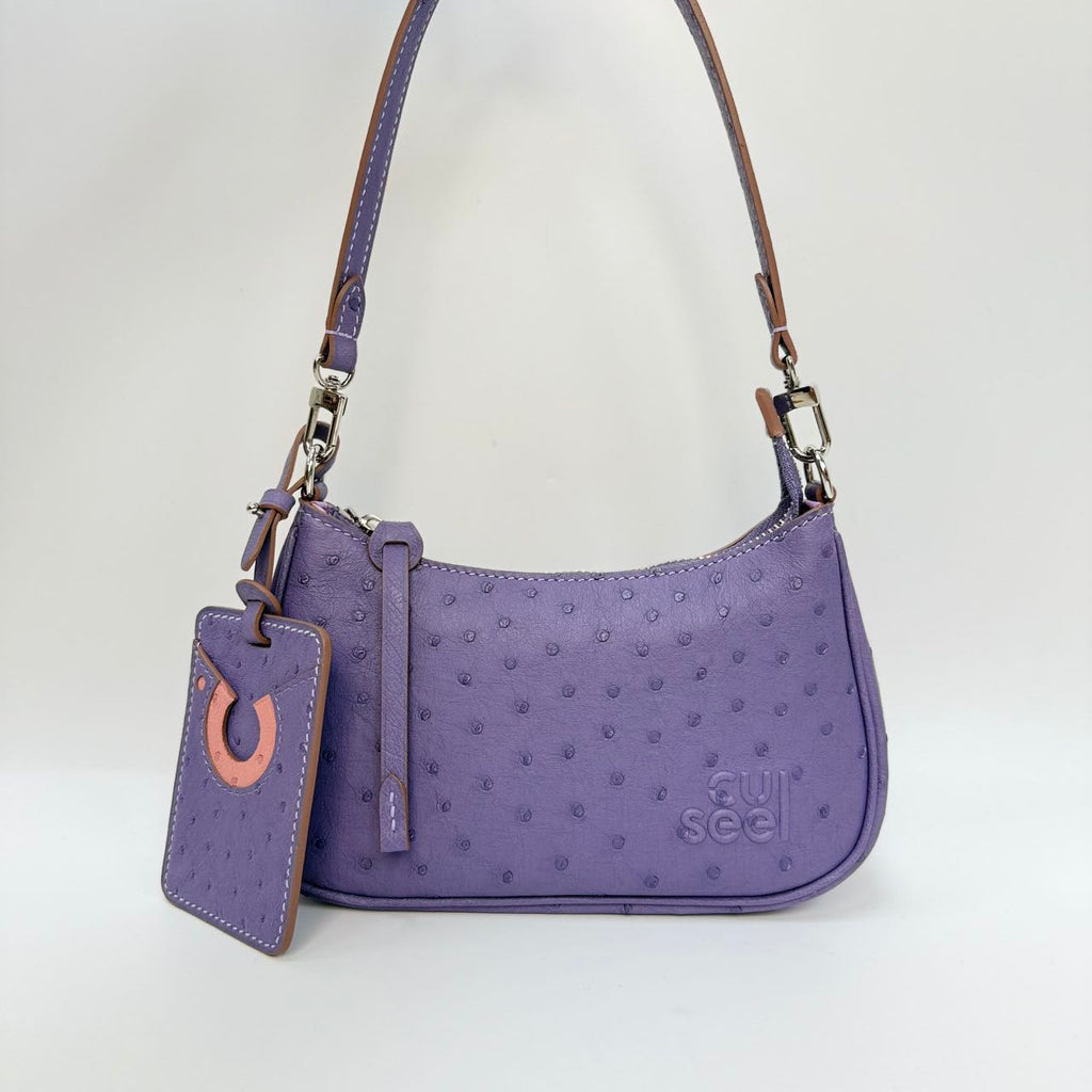 Original Design | High-End Handcrafted Custom Bag-Felicia(Purple Ostrich Leather) - Pre-Owned