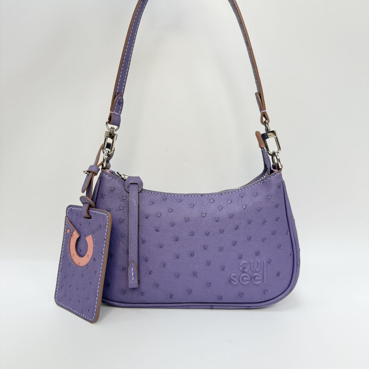 Original Design | High-End Handcrafted Custom Bag-Felicia(Purple Ostrich Leather)