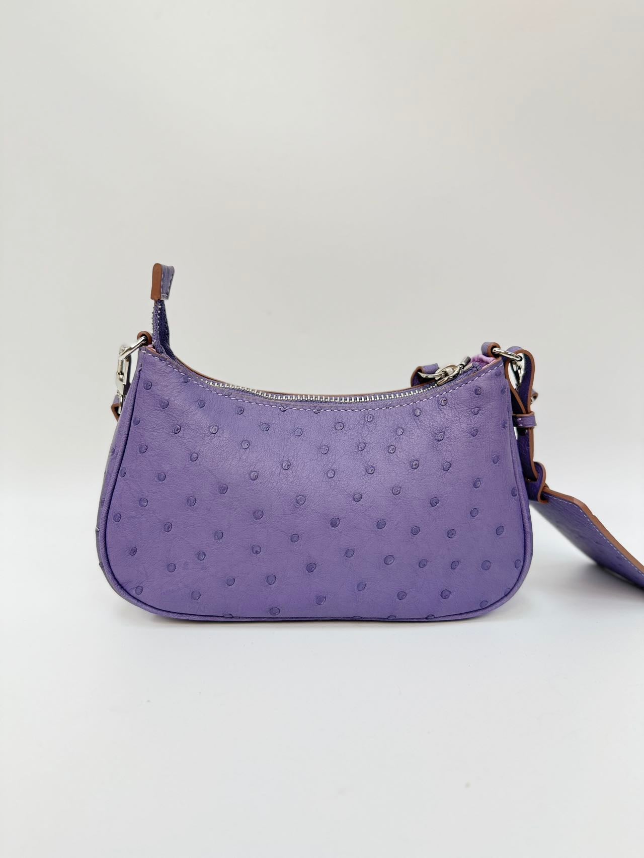 Original Design | High-End Handcrafted Custom Bag-Felicia(Purple Ostrich Leather) - Pre-Owned