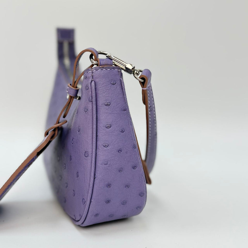 Original Design | High-End Handcrafted Custom Bag-Felicia(Purple Ostrich Leather) - Pre-Owned