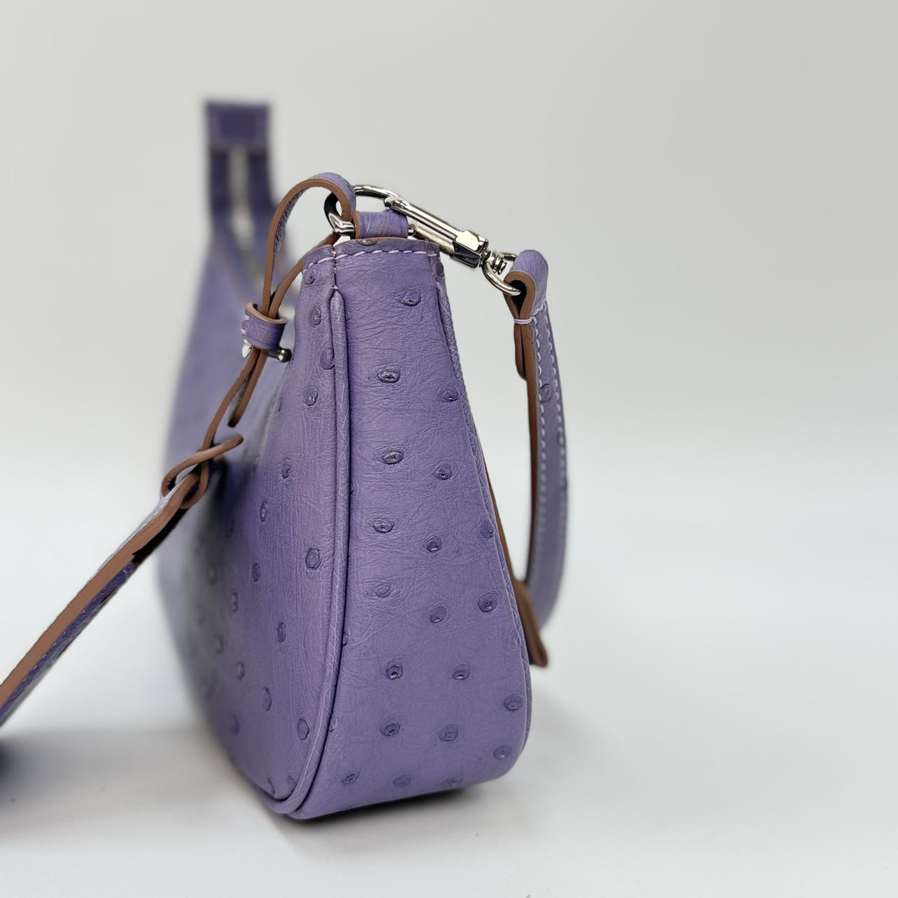 Original Design | High-End Handcrafted Custom Bag-Felicia(Purple Ostrich Leather) - Pre-Owned
