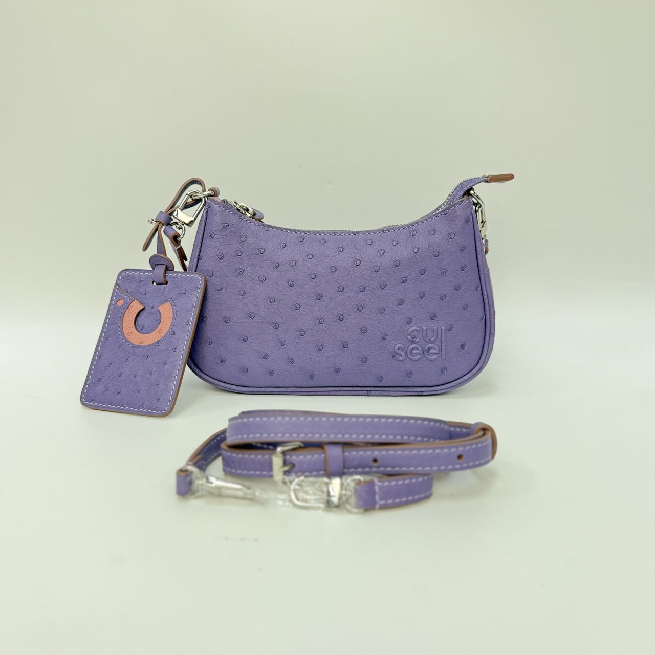 Original Design | High-End Handcrafted Custom Bag-Felicia(Purple Ostrich Leather)